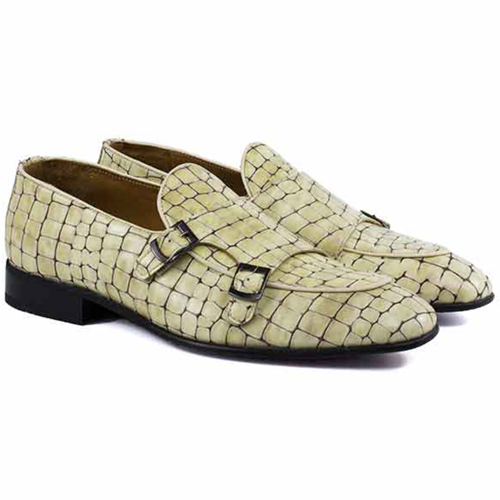 Corrente P000596 Tomaso Double Buckle Loafer Beige Image