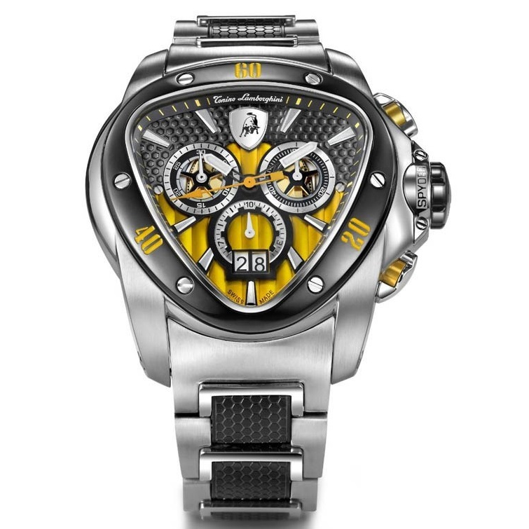 Tonino Lamborghini Spyder 1116 Stainless Steel Chronographic Watch Black/Yellow Image