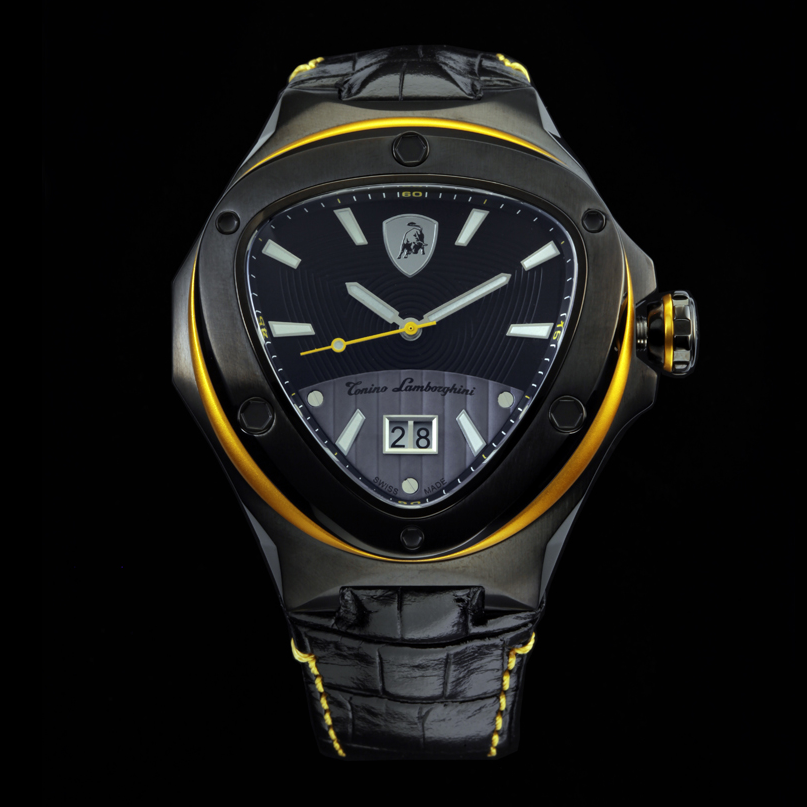 Tonino Lamborghini Spyder 3037 3-Hand Watch Black Image