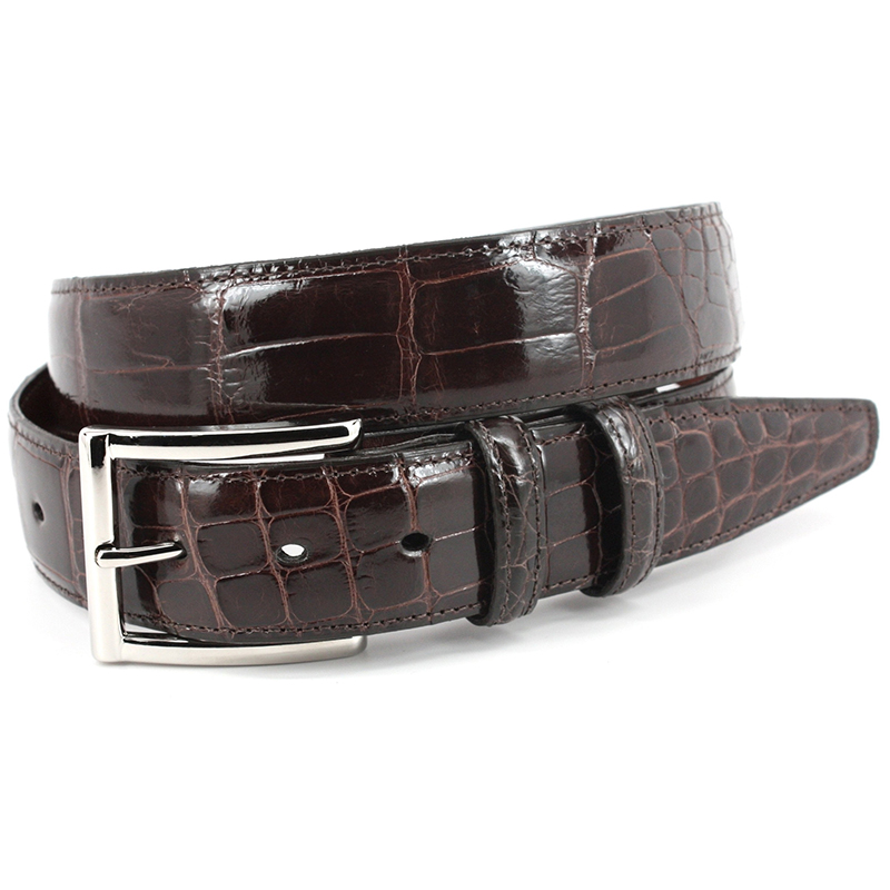 Torino Leather Genuine American Alligator Belt Brown Image