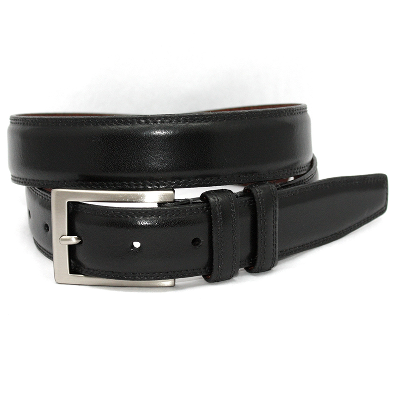 Torino Leather Italian Aniline Leather Belt Black Image