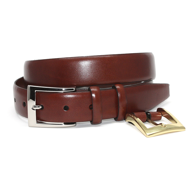 Torino Leather Italian Calfskin Double Buckle Belt Chili Image