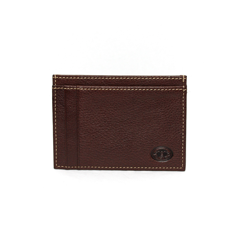 Torino Leather Tumbled Glove Leather ID Card Case Brown Image