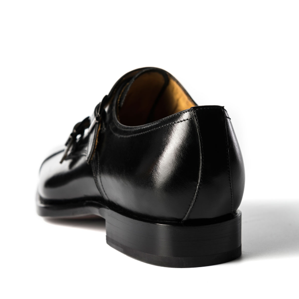 Ugo Vasare Neo Double Monk Strap Shoes Black | MensDesignerShoe.com
