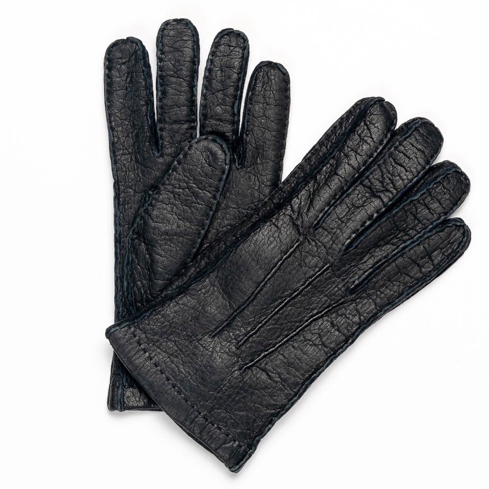 Moreschi Vail Genuine Peccary / Cashmere Gloves Black Image