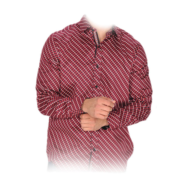 Vestigium R1609 Men's Long Sleeve Fashion Shirts Red Image