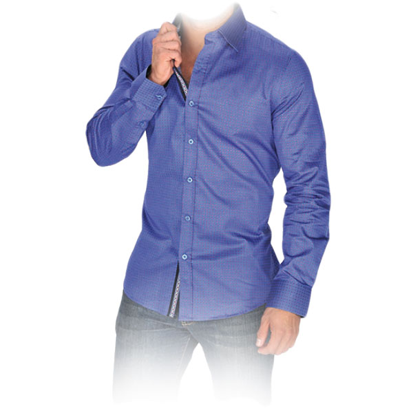 Vestigium S1612 Men's Long Sleeve Fashion Shirts Blue Image