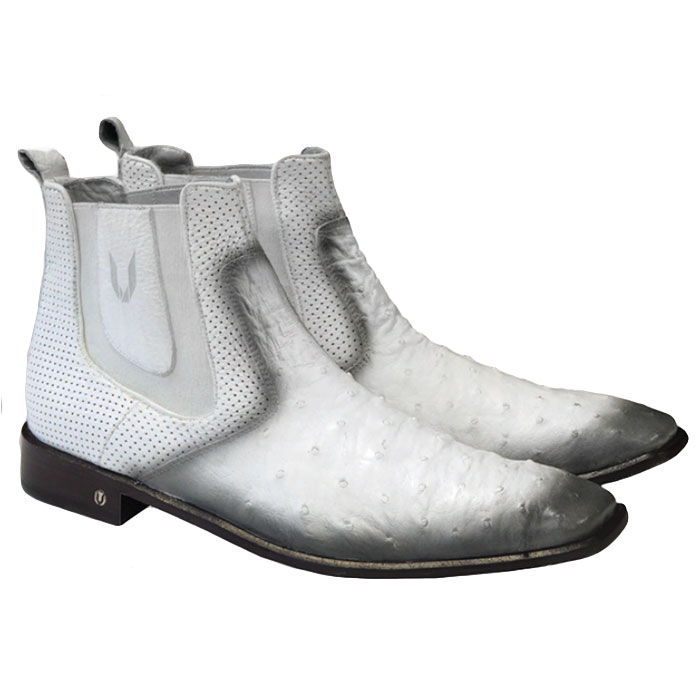 Vestigium Ostrich Chelsea Boots Faded White Image