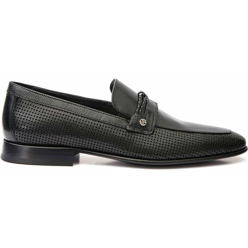 Vinci Leather The Acerra Black Leather Loafer Shoe (2034) Image