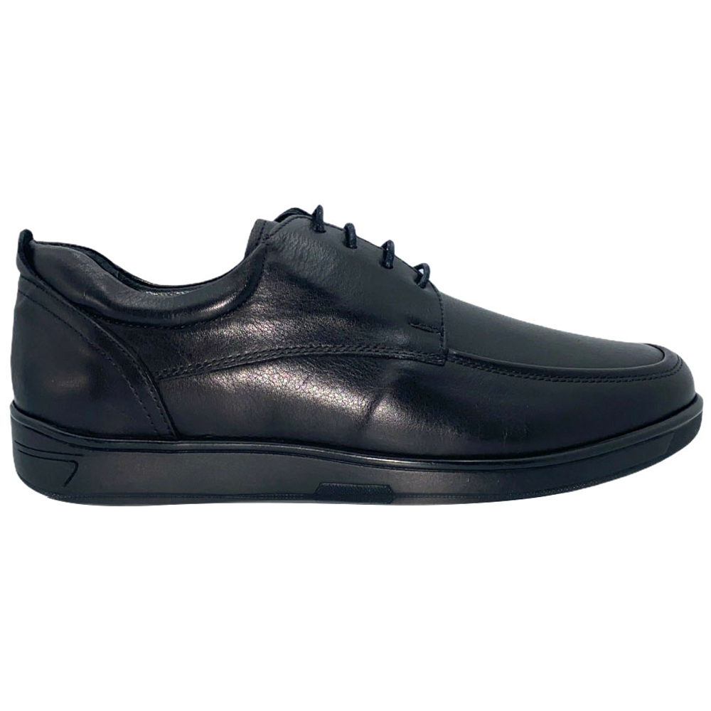Vinci Leather The Atlanta Black Leather Casual Derby Shoe (10388) Image