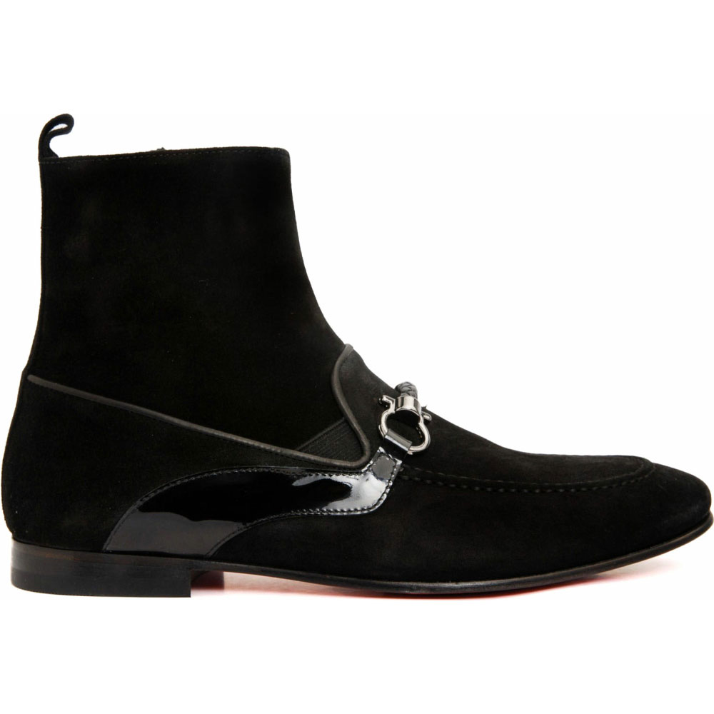 Vinci Leather The Baron Black Suede Bit Zip-up Dress Boot (9026 X) Image