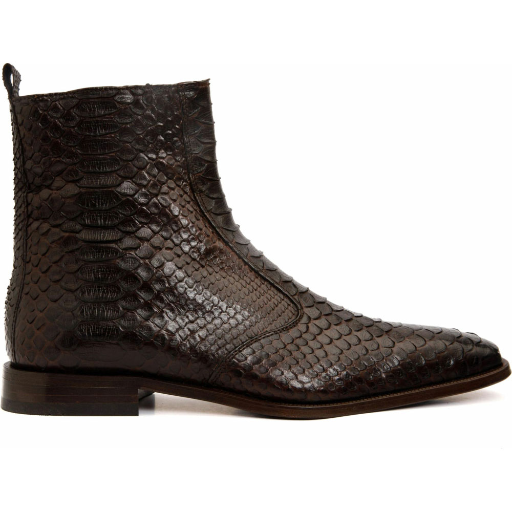 Vinci Leather The Boss Brown Python Snk Zip-up Leather Boot Limited Edition Image