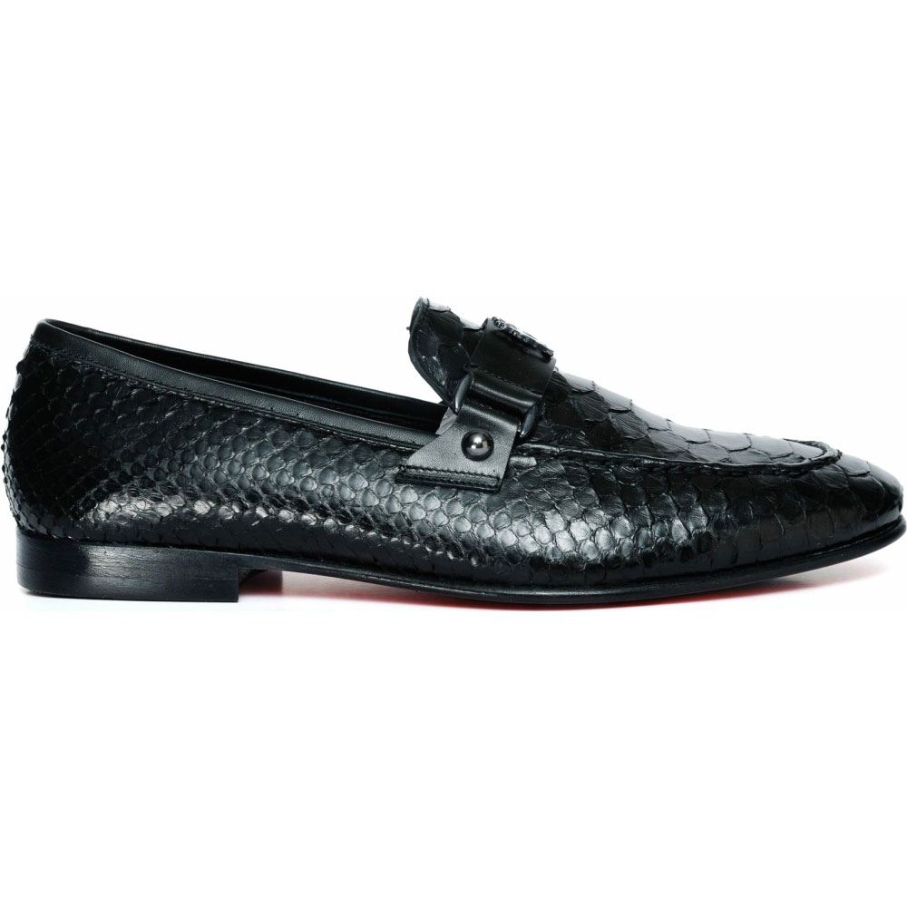 Vinci Leather The Boss Python Black Color Shoe Bit Loafer (C-9023 X) Image