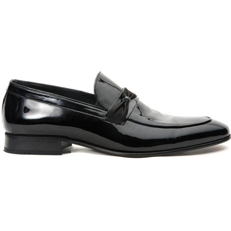 Vinci Leather The Dodoma Black Patent Leather Loafer Shoe (8017) Image