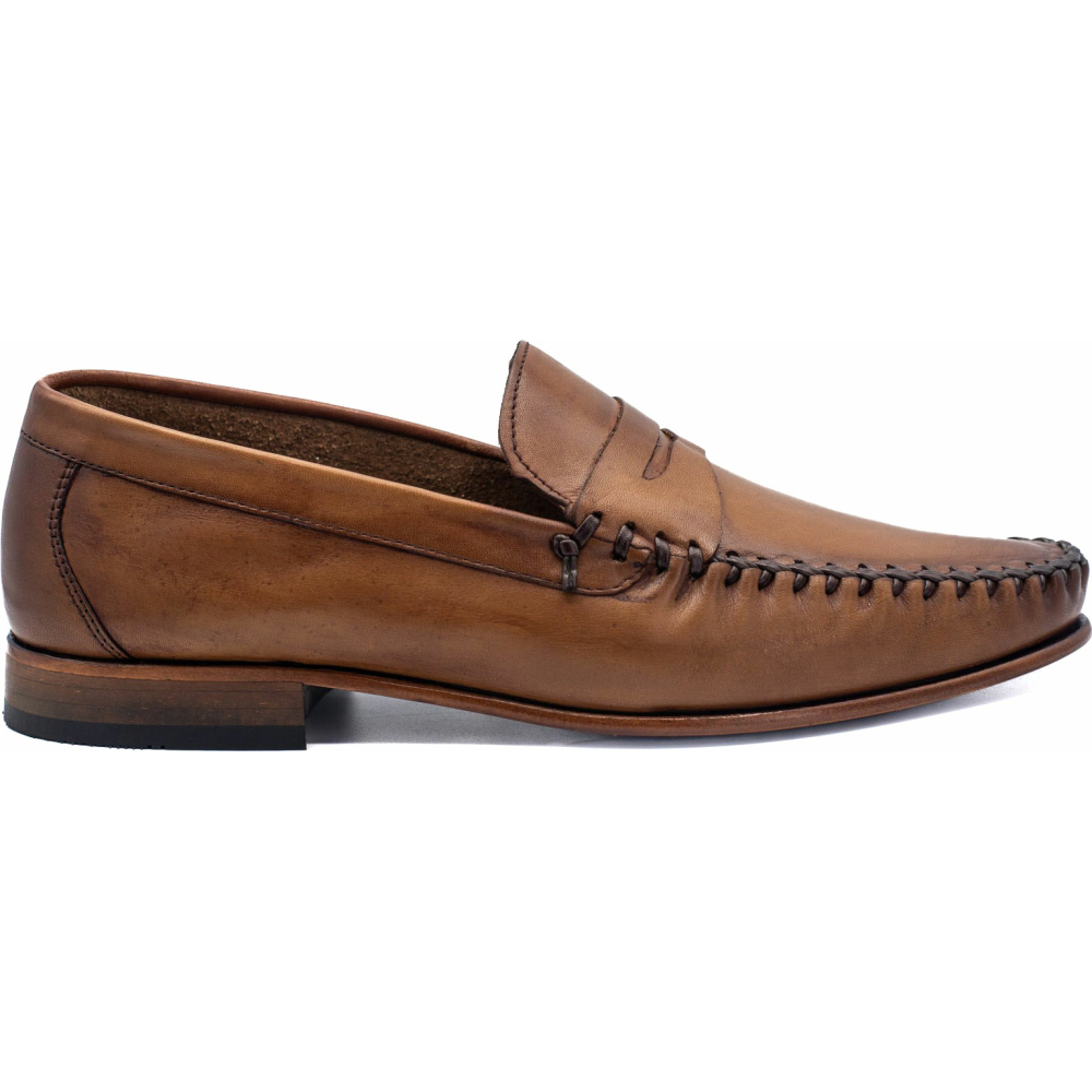 Vinci Leather The Eregli Brown Leather Penny Loafer (08100) Image