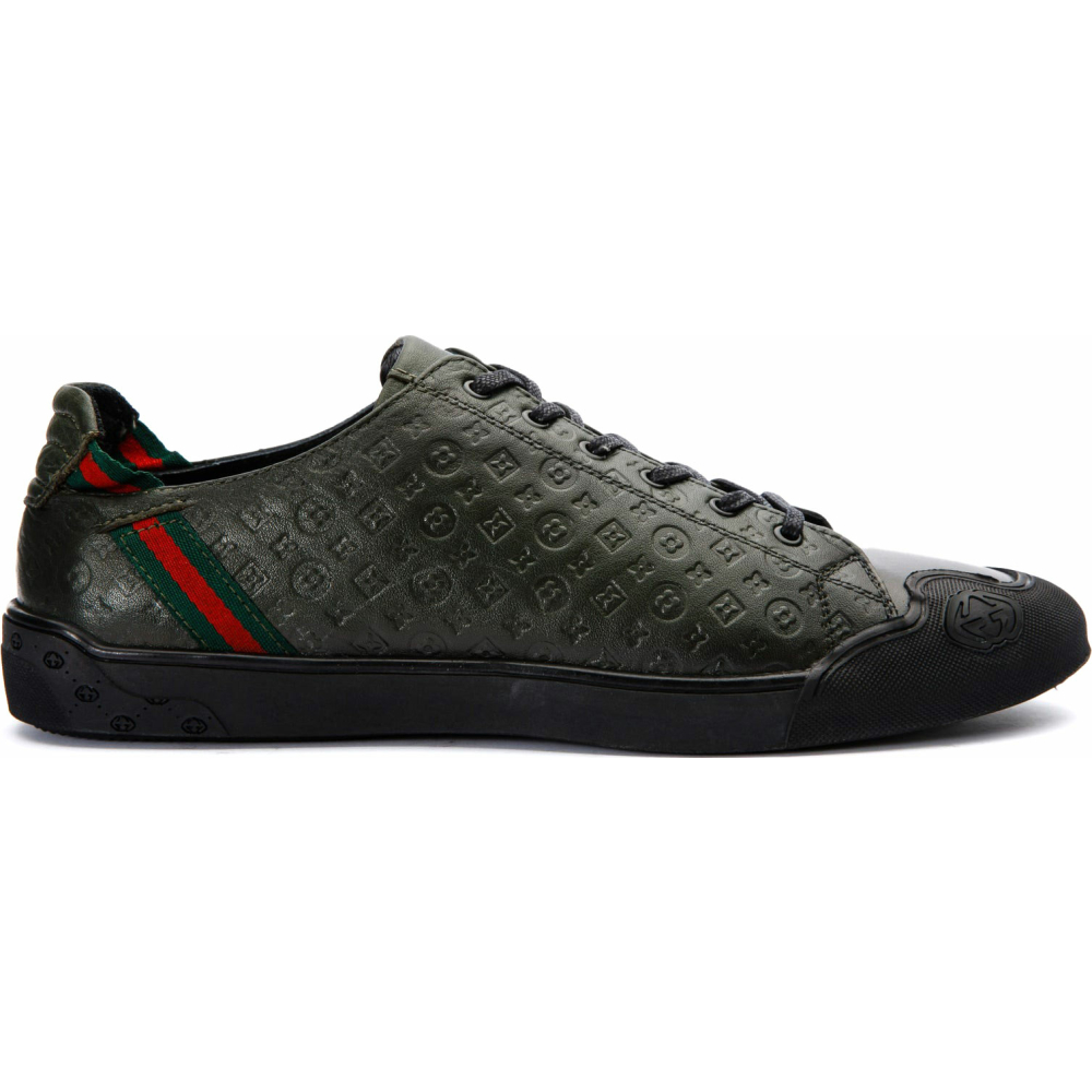 Vinci Leather The Getto Green Leather Sneaker (15260) Image
