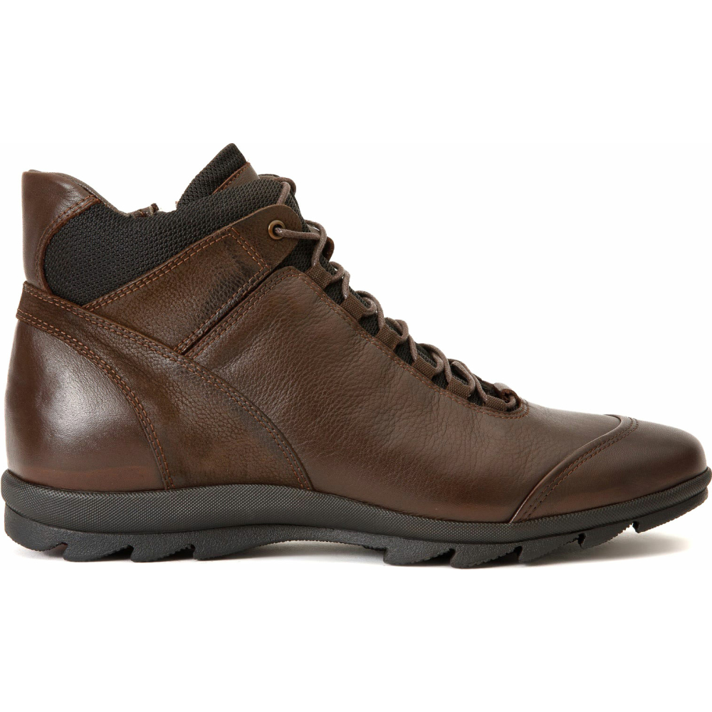 Vinci Leather The Houston Leather Brown Lace-up Casual Boot With A Zipper (03618 K-8) Image