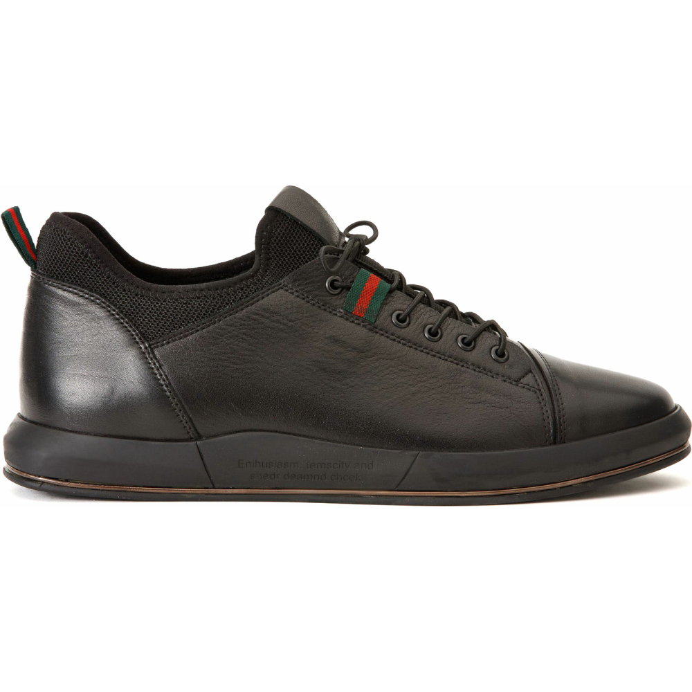 Vinci Leather The Hoxton Black Leather Sneaker (10397) Image