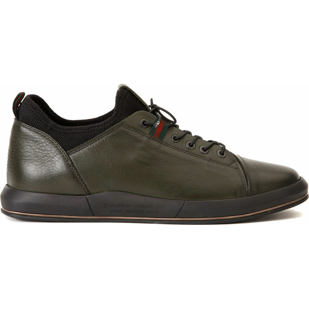 Vinci Leather The Hoxton Green Leather Sneaker (10397) Image