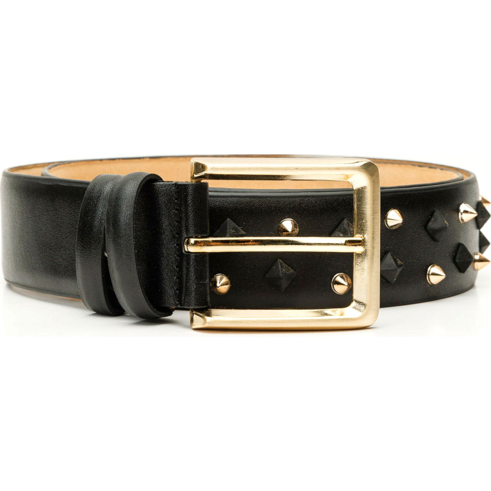Vinci Leather The Infanta Black Spike Leather Belt Image