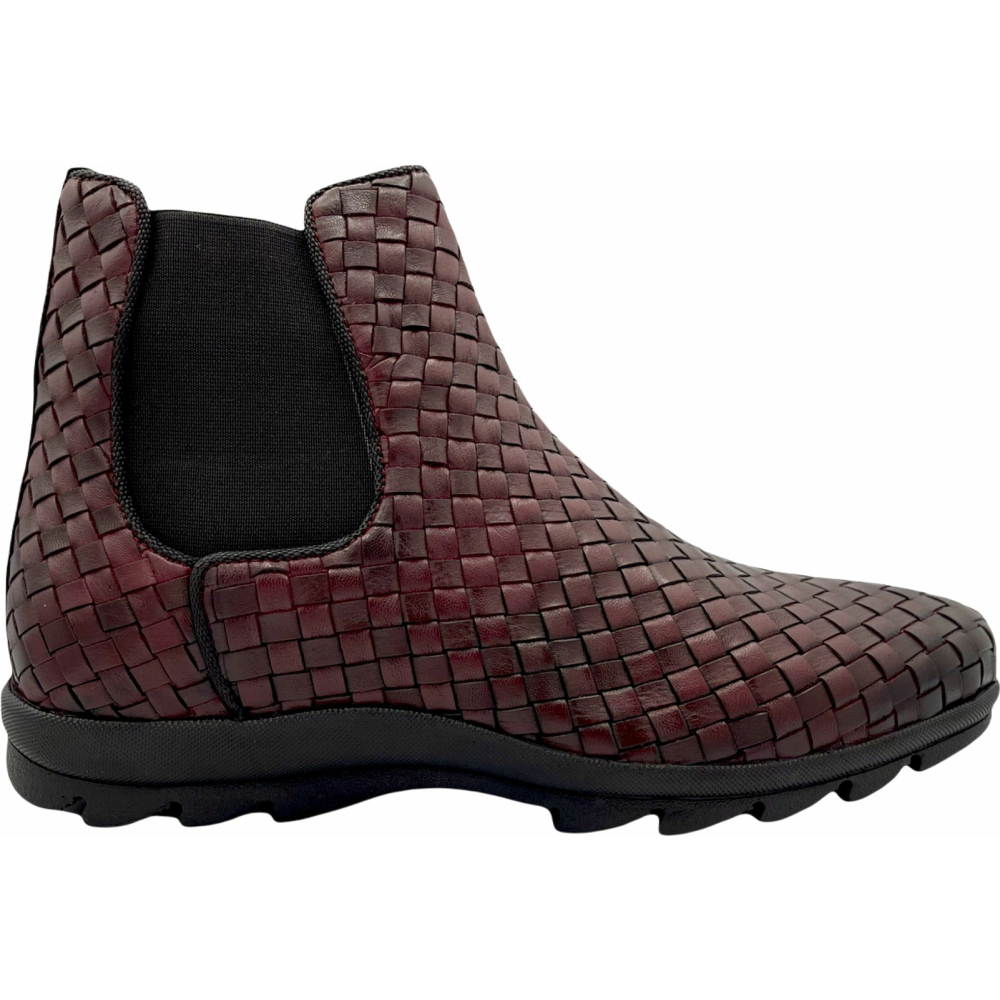 Vinci Leather The Luxpre Burgundy Leather Handwoven Casual Chelsea Boot (14492) Image