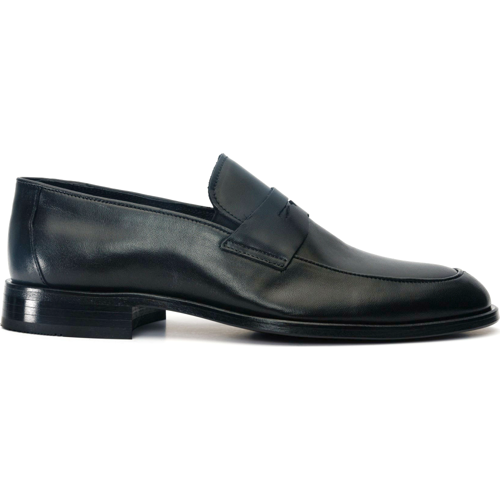 Vinci Leather The Marinka Black Leather Shoe Penny Loafer (9439) Image
