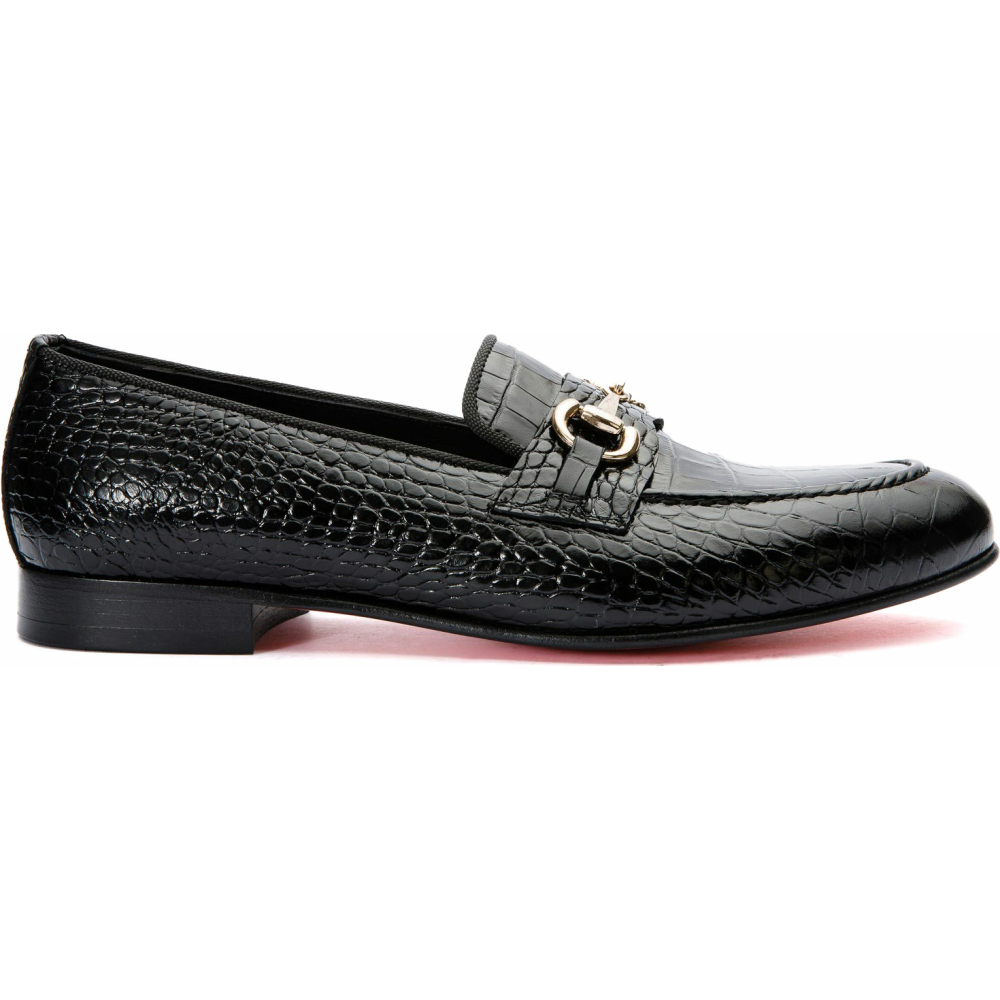 Vinci Leather The Monaco Black Leather Shoe Bit Loafer (3256) Image