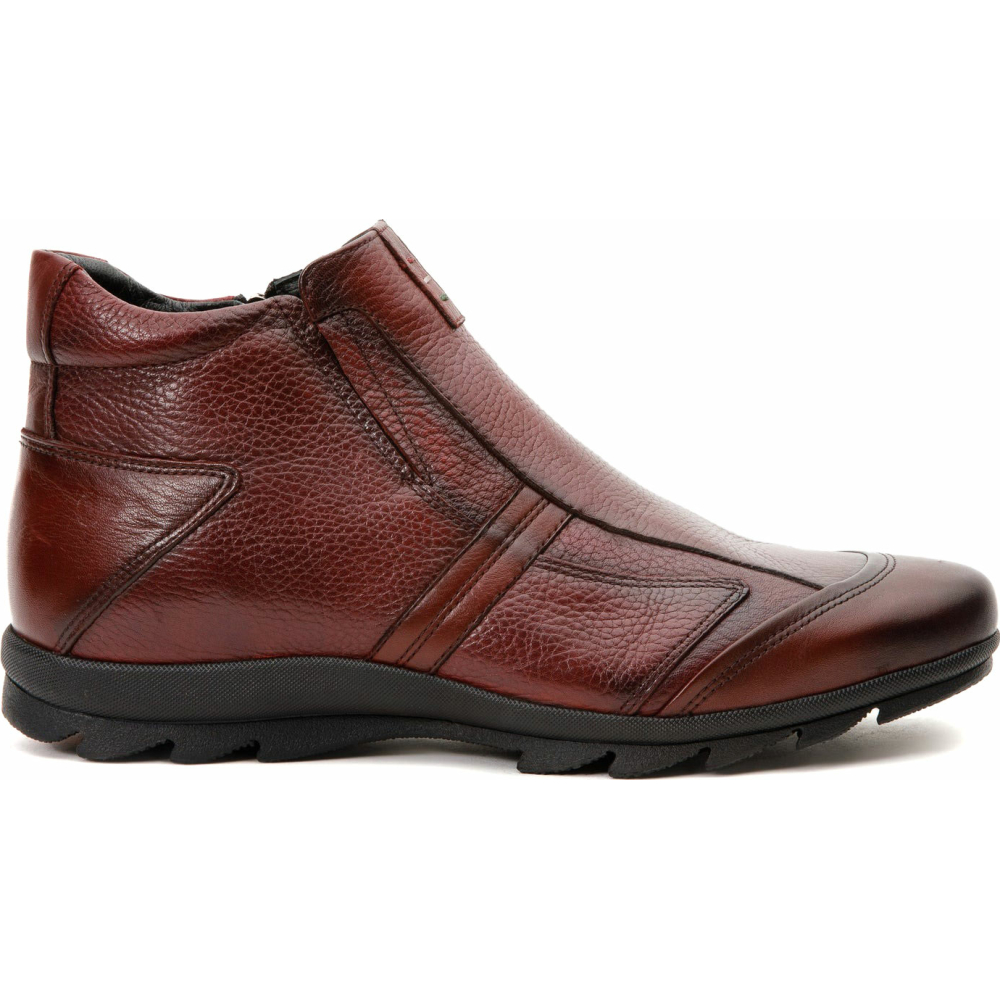 Vinci Leather The Montreal Burgundy Leather Casual Zip-up Ankle Boot (09717 B-3) Image