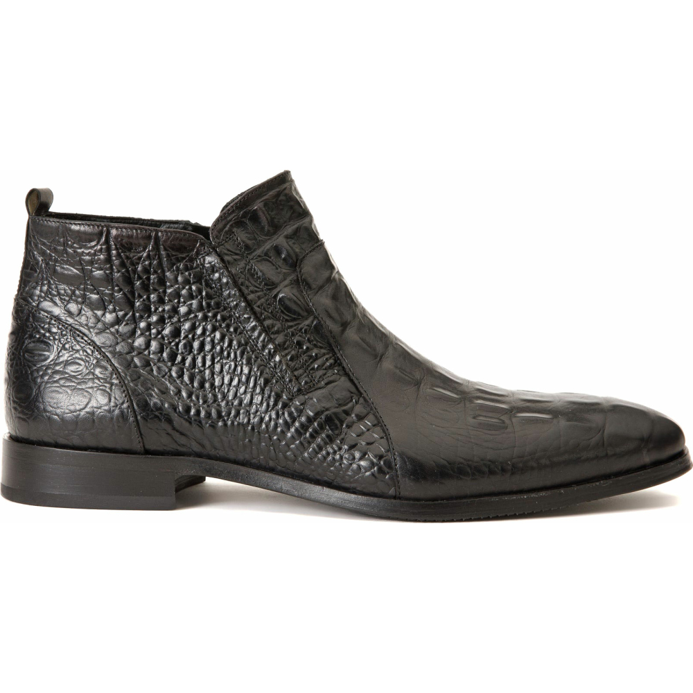 Vinci Leather The Randor Black Leather Side-zip Dress Ankle Boot (D-912) Image