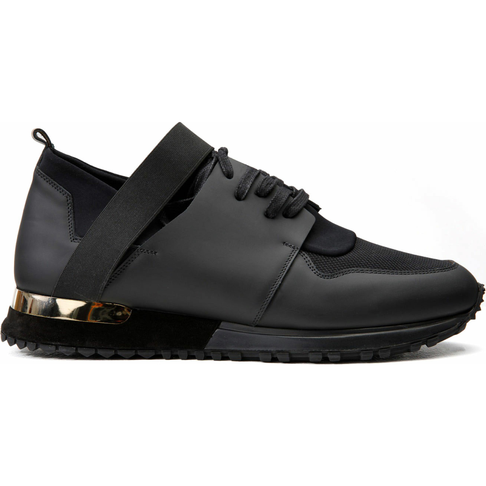 Vinci Leather The Reno BlackLeather Sneaker (D-530) Image