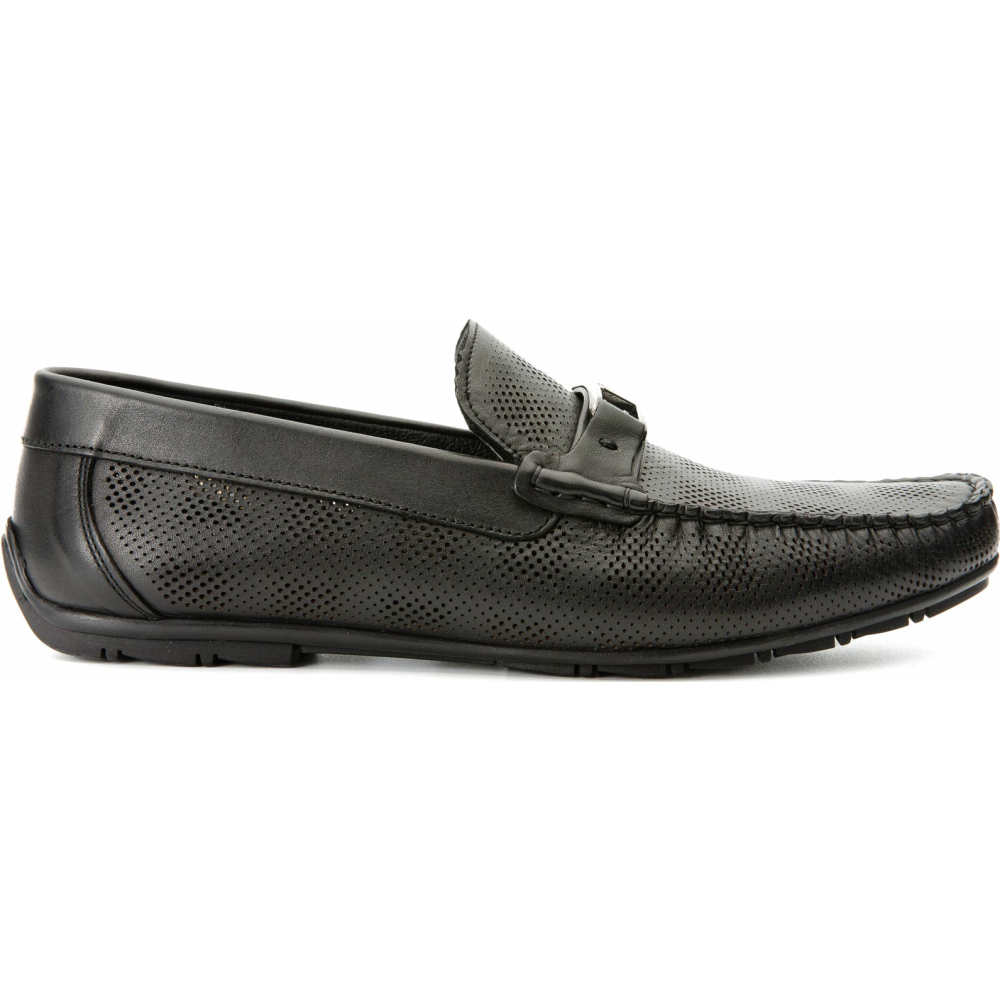 Vinci Leather The Riobamba Black Leather Bit Loafer (11087) Image