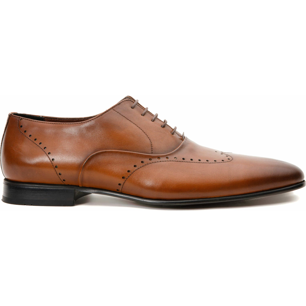 Vinci Leather The Roma Brown Leather Wingtip Oxford Shoe (10724) Image