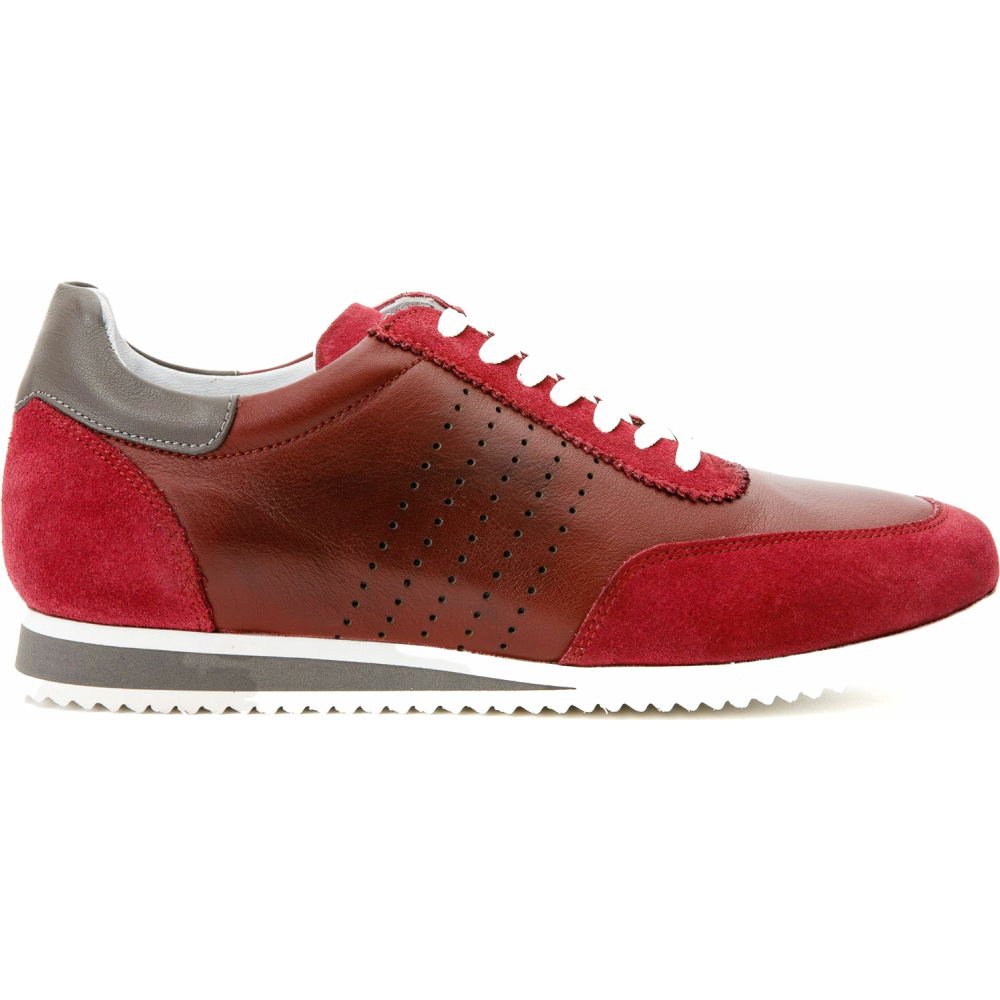 Vinci Leather The Rotello Burgundy Leather Sneaker (11108) Image