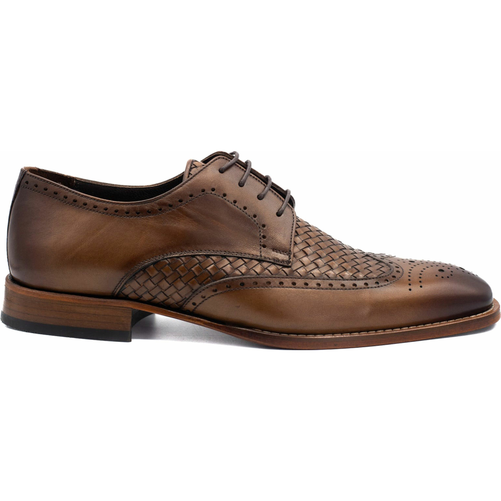 Vinci Leather The Rover Brown Leather Wingtip Semi Brogue Shoe (16016) Image