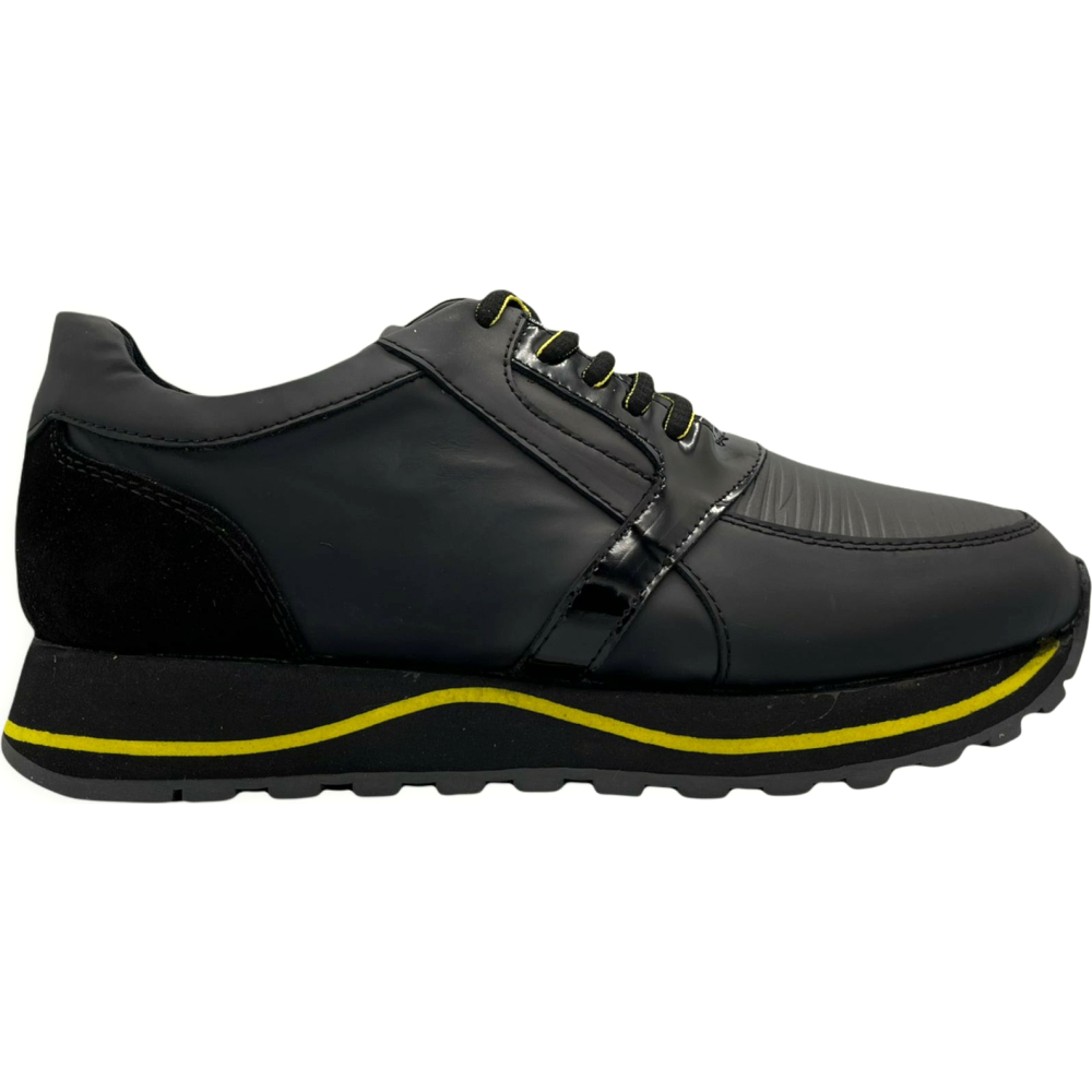 Vinci Leather The Taksim Black / Yellow Leather Sneaker (14226) Image