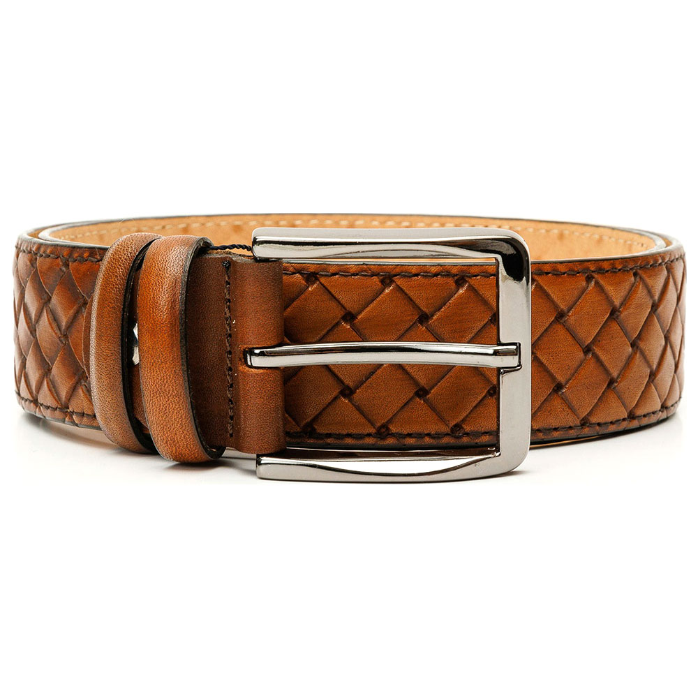 Vinci Leather The Vatra Brown Woven Leather Belt Image