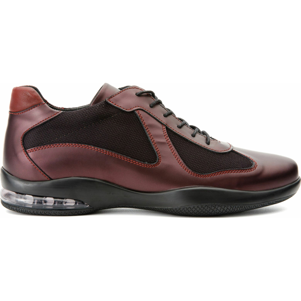 Vinci Leather The Zona Burgundy Leather Sneaker (15123) Image