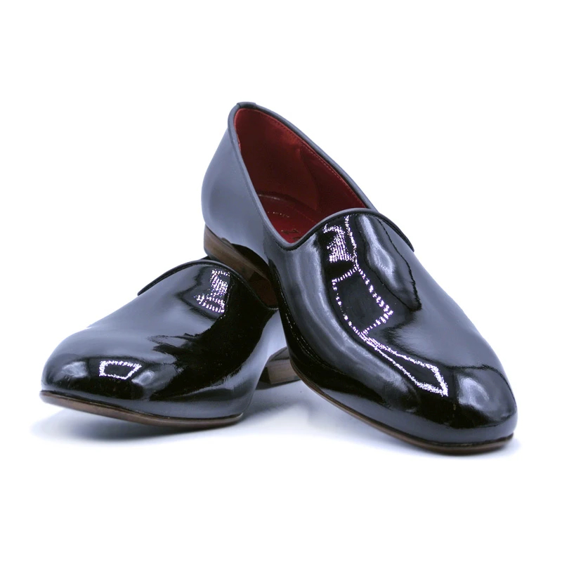 Zelli Patent Leather Tuxedo Shoes Black | MensDesignerShoe.com