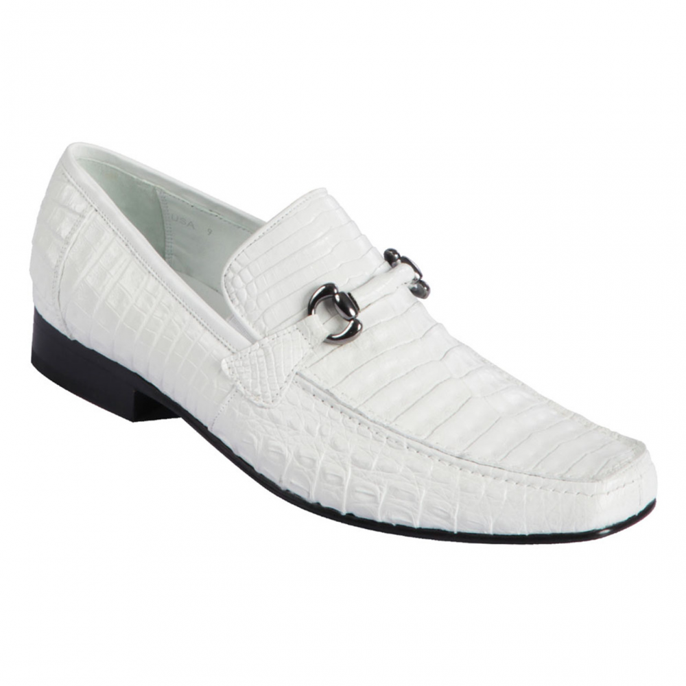 Los Altos Caiman Belly Bit Loafers White Image