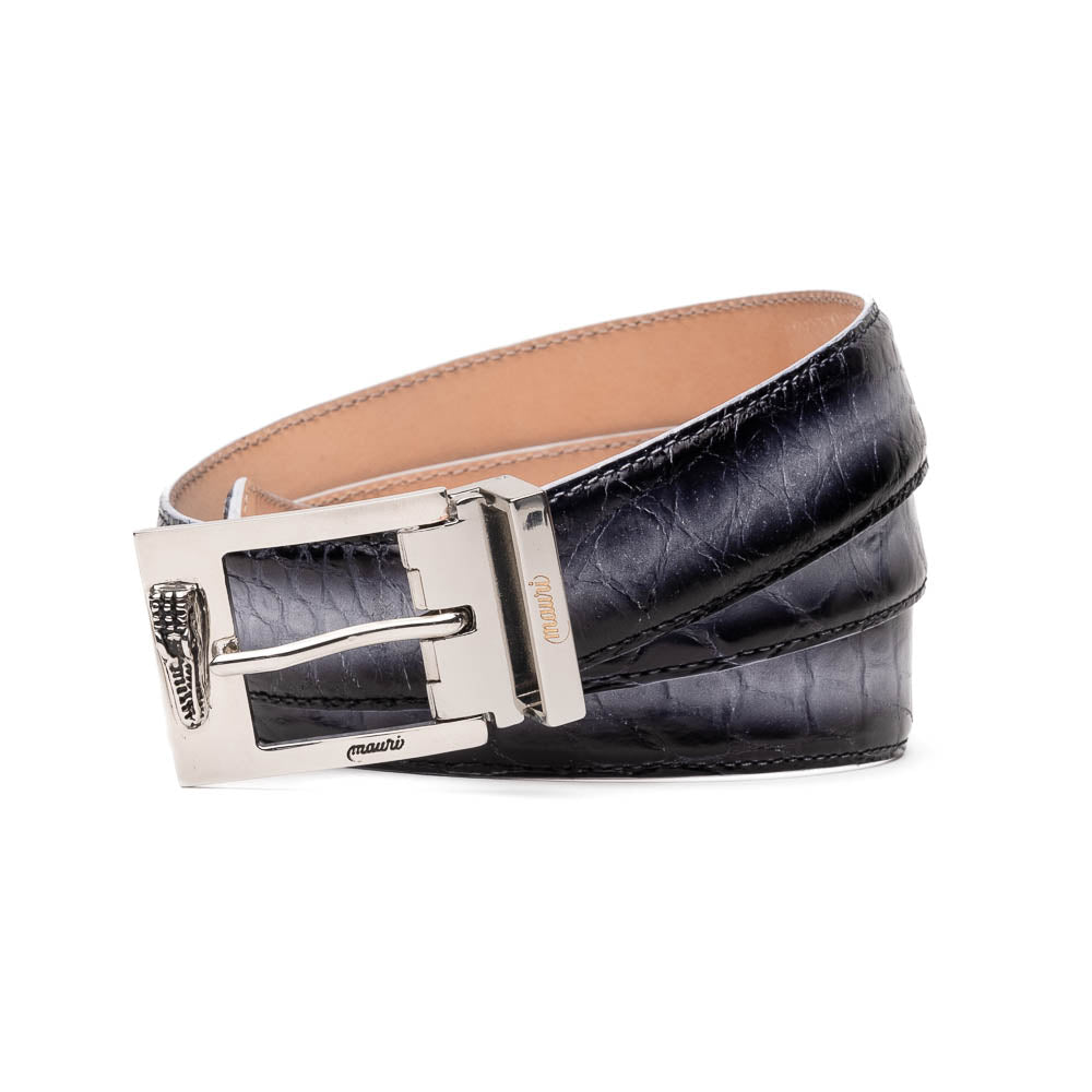 Mauri 0100/35 Alligator Belt White / Dirty Black