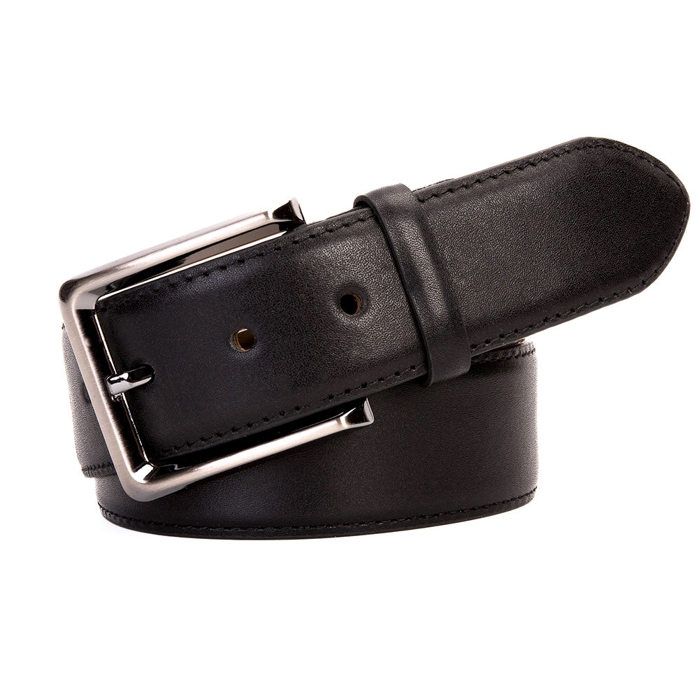 Vinci Leather The Bogota Black Calfskin Belt