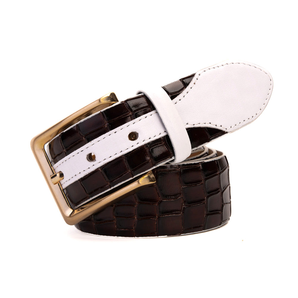 Vinci Leather The Bellagio Leather Belt Black / White