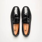 Moreschi Ostrich Driver Shoes Black