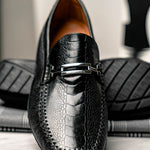 Moreschi Ostrich Driver Shoes Black