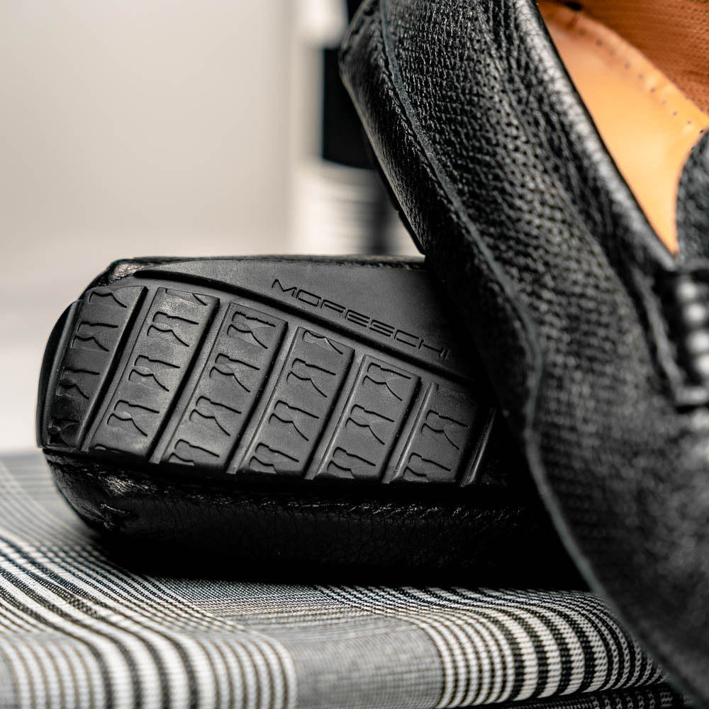 Moreschi Ostrich Driver Shoes Black