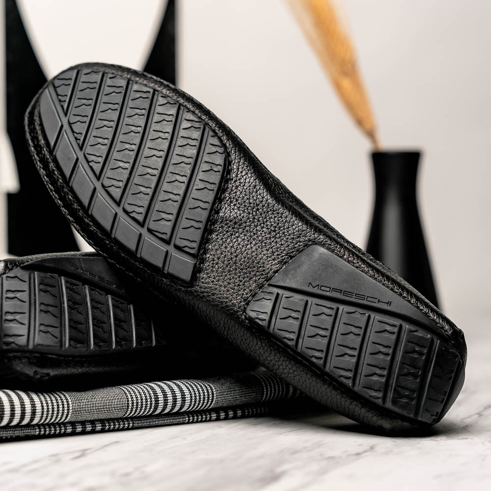 Moreschi Ostrich Driver Shoes Black