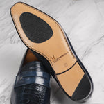 Moreschi Peccary & Ostrich Loafers Blue