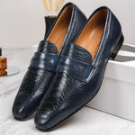 Moreschi Peccary & Ostrich Loafers Blue