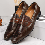 Moreschi Peccary / Ostrich Leather Loafer Dark Brown