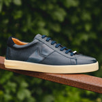Moreschi 043849 Deerskin And Calfskin Sneakers Dark Blue